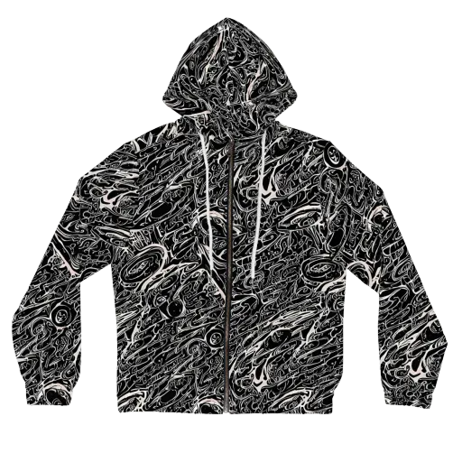 Ink Noir on a Women's Full-Zip Hoodie