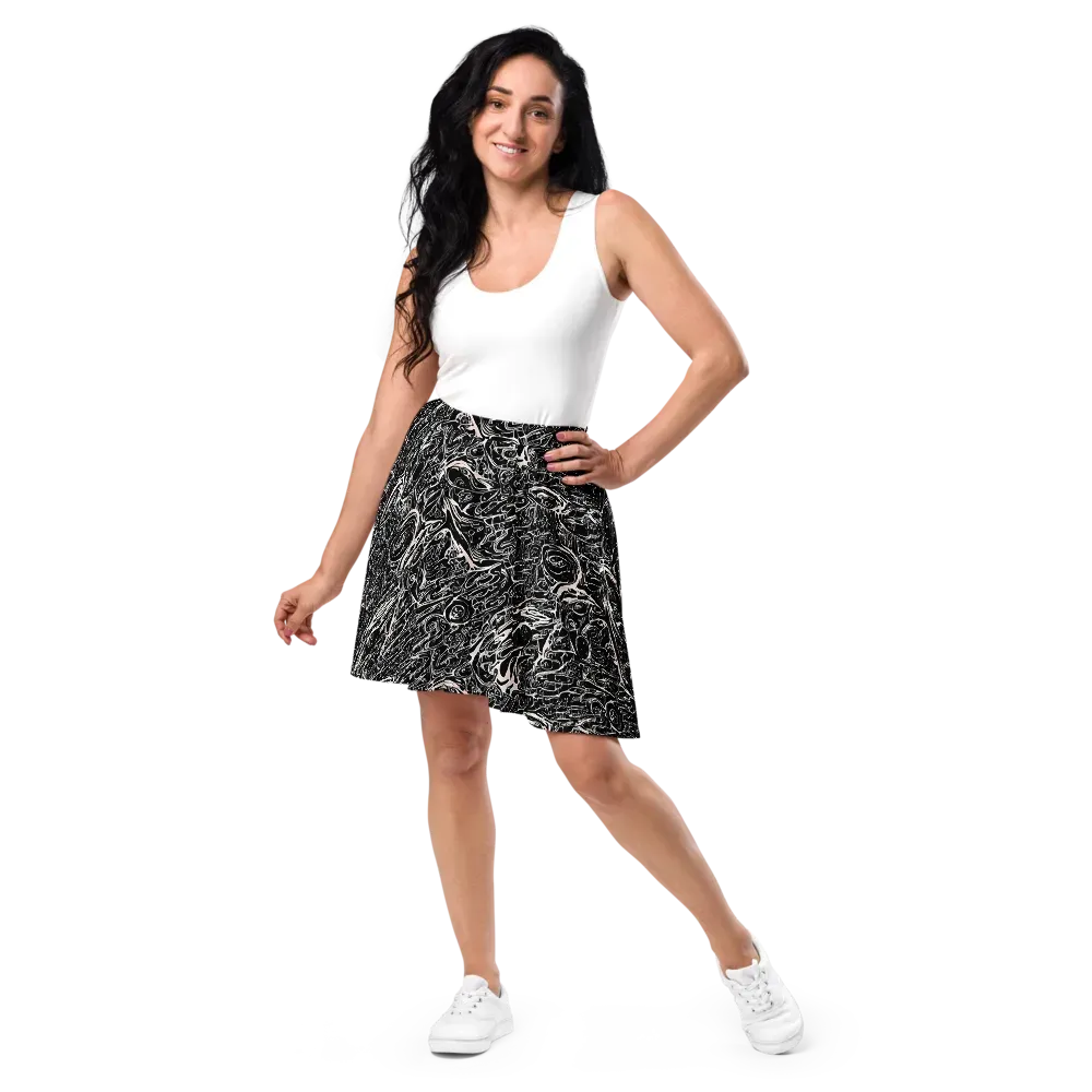 Ink Noir on Skater Skirt — Front
