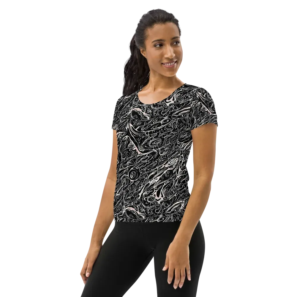 Ink Noir on Women's Athletic T-Shirt — Left