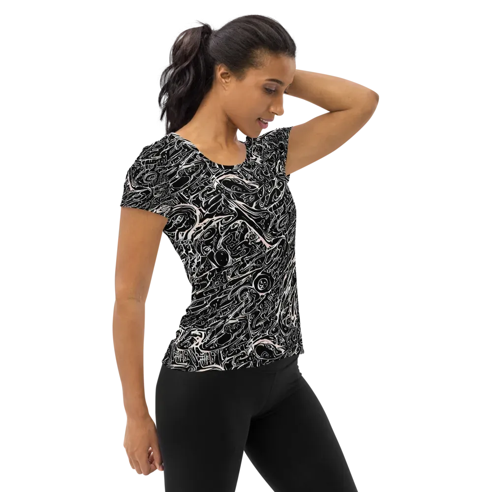 Ink Noir on Women's Athletic T-Shirt — Right