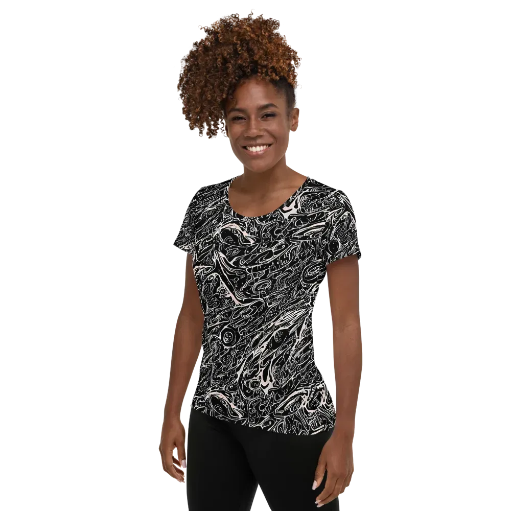 Ink Noir on Women's Athletic T-Shirt — Left