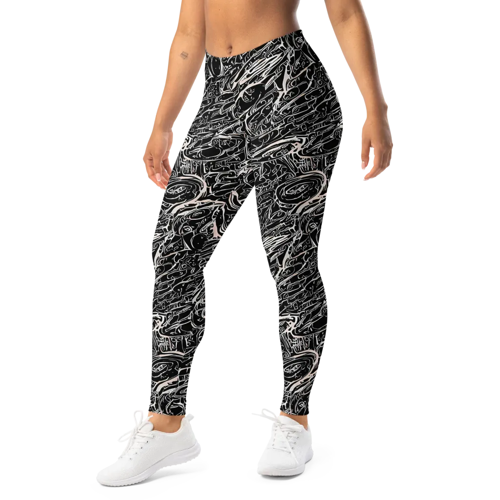Ink Noir on Leggings — Left Front