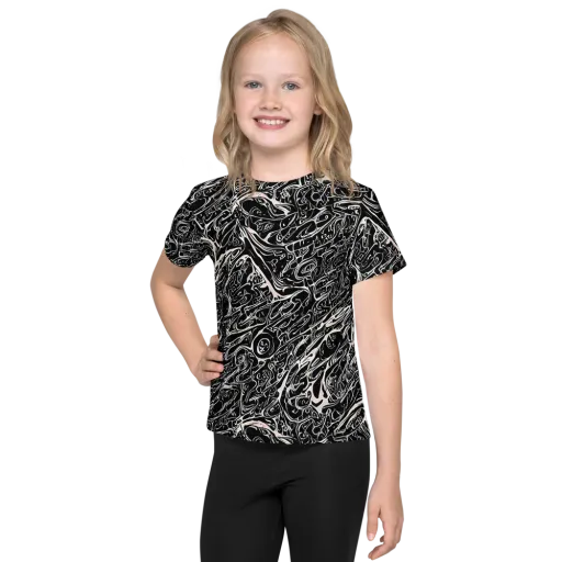 Ink Noir on a Kids Crew Neck T-Shirt