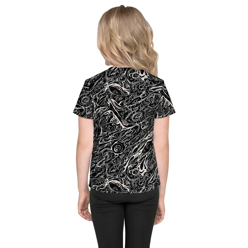 Ink Noir on Kids Crew Neck T-Shirt — Back