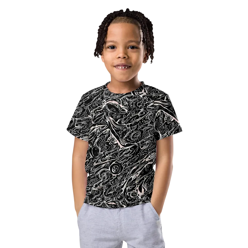 Ink Noir on Kids Crew Neck T-Shirt — Front