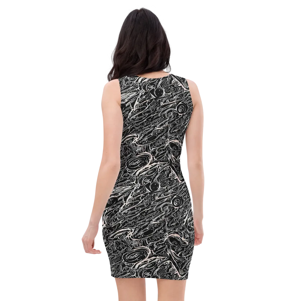 Ink Noir on Bodycon Dress — Back