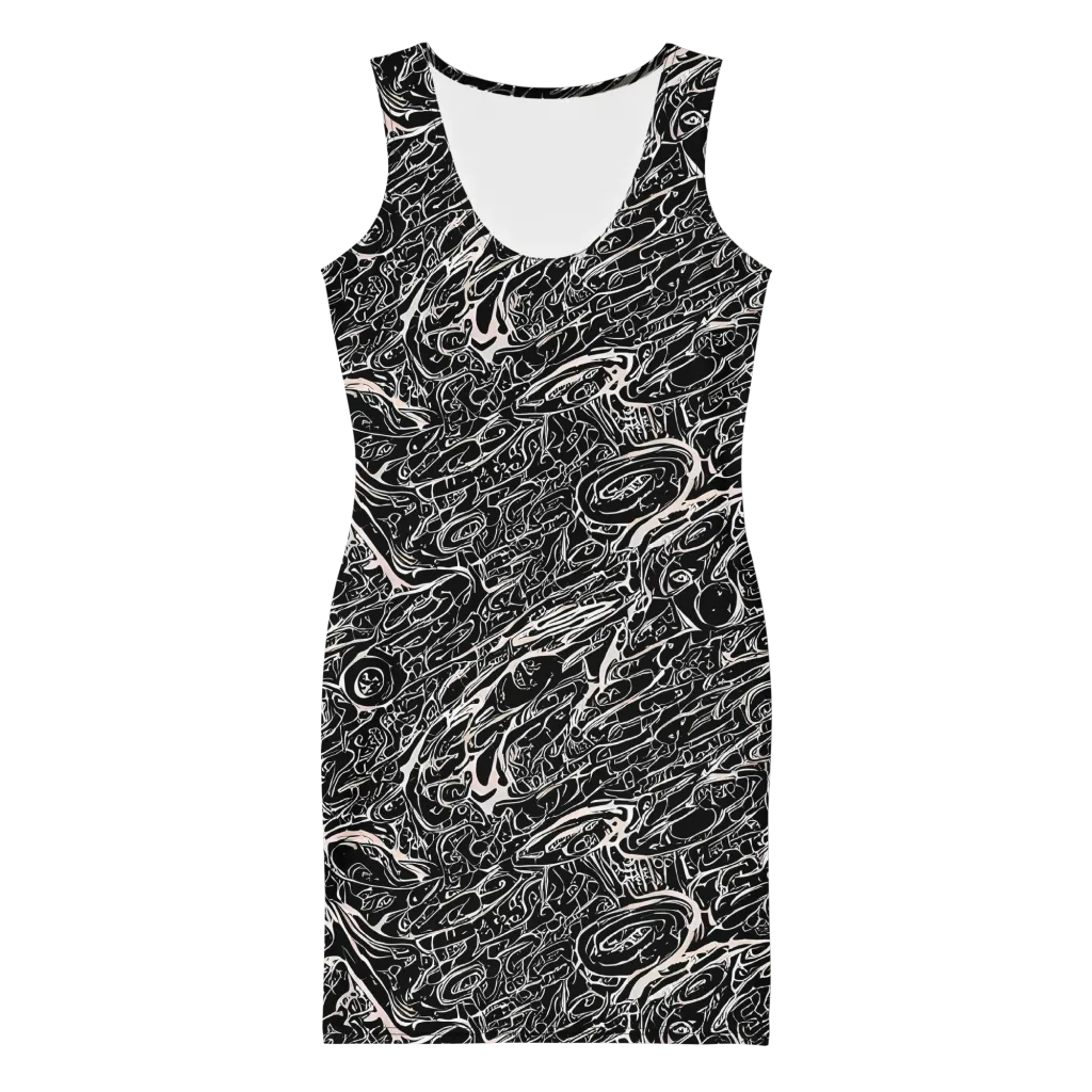 Ink Noir on Bodycon Dress — Front