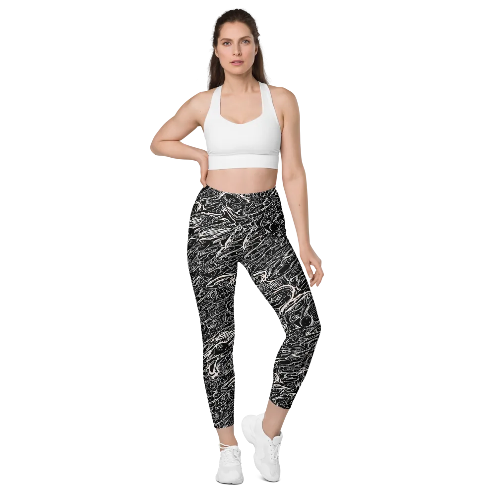 Ink Noir on Leggings with Pockets — Front