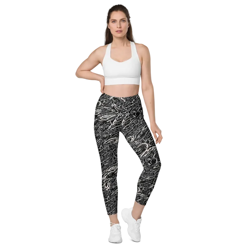 Ink Noir on Leggings with Pockets — Front