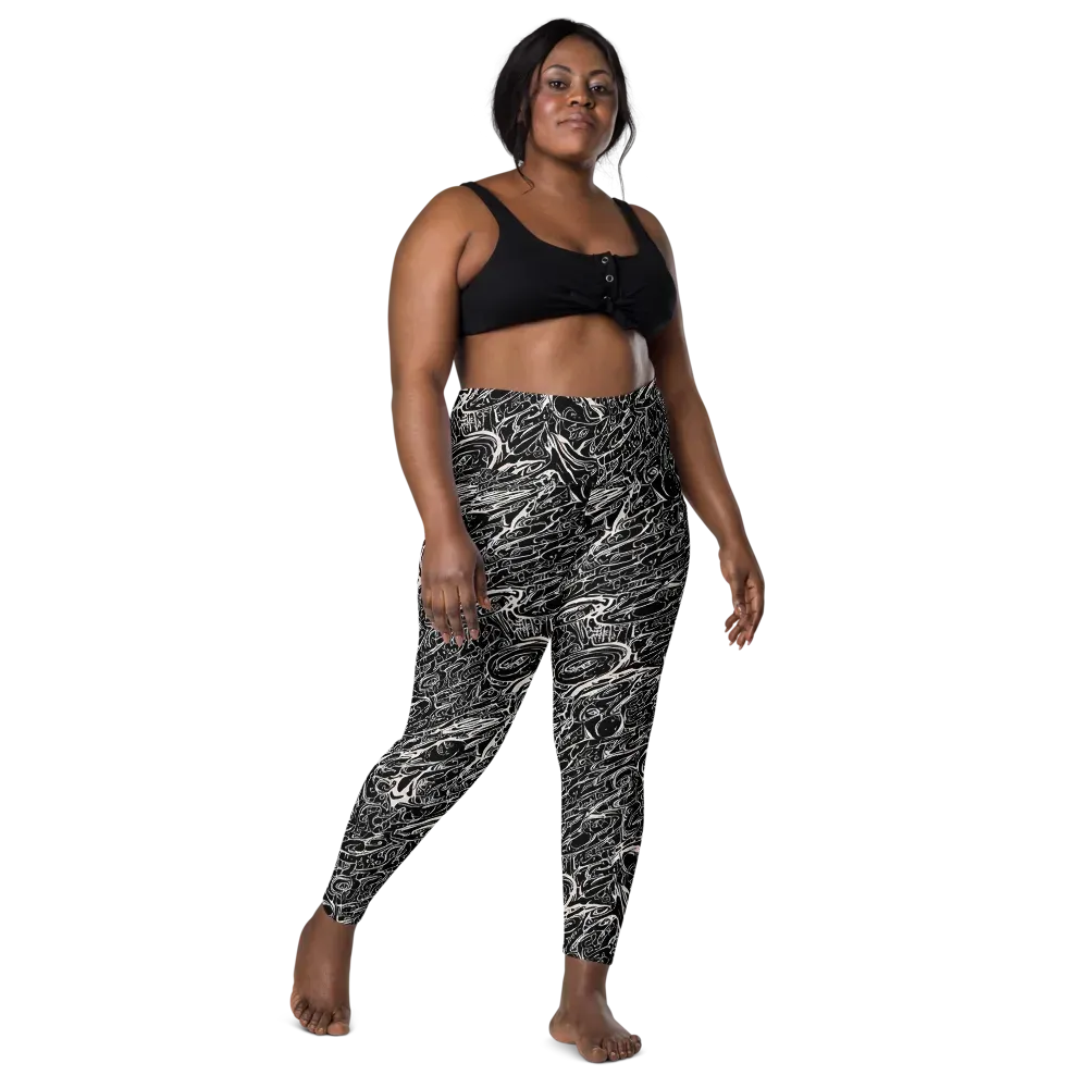 Ink Noir on Leggings with Pockets — Front