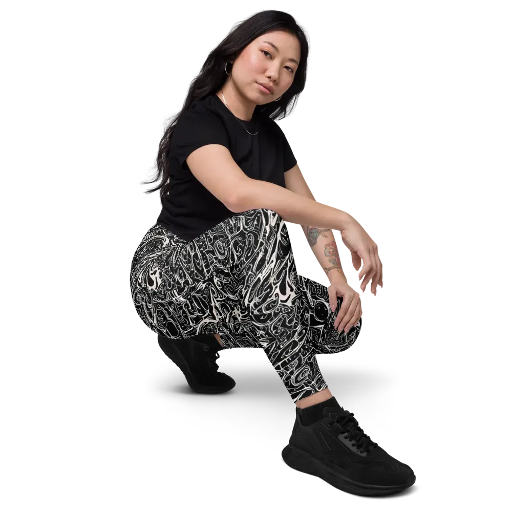 Ink Noir on Leggings with Pockets — Right Front