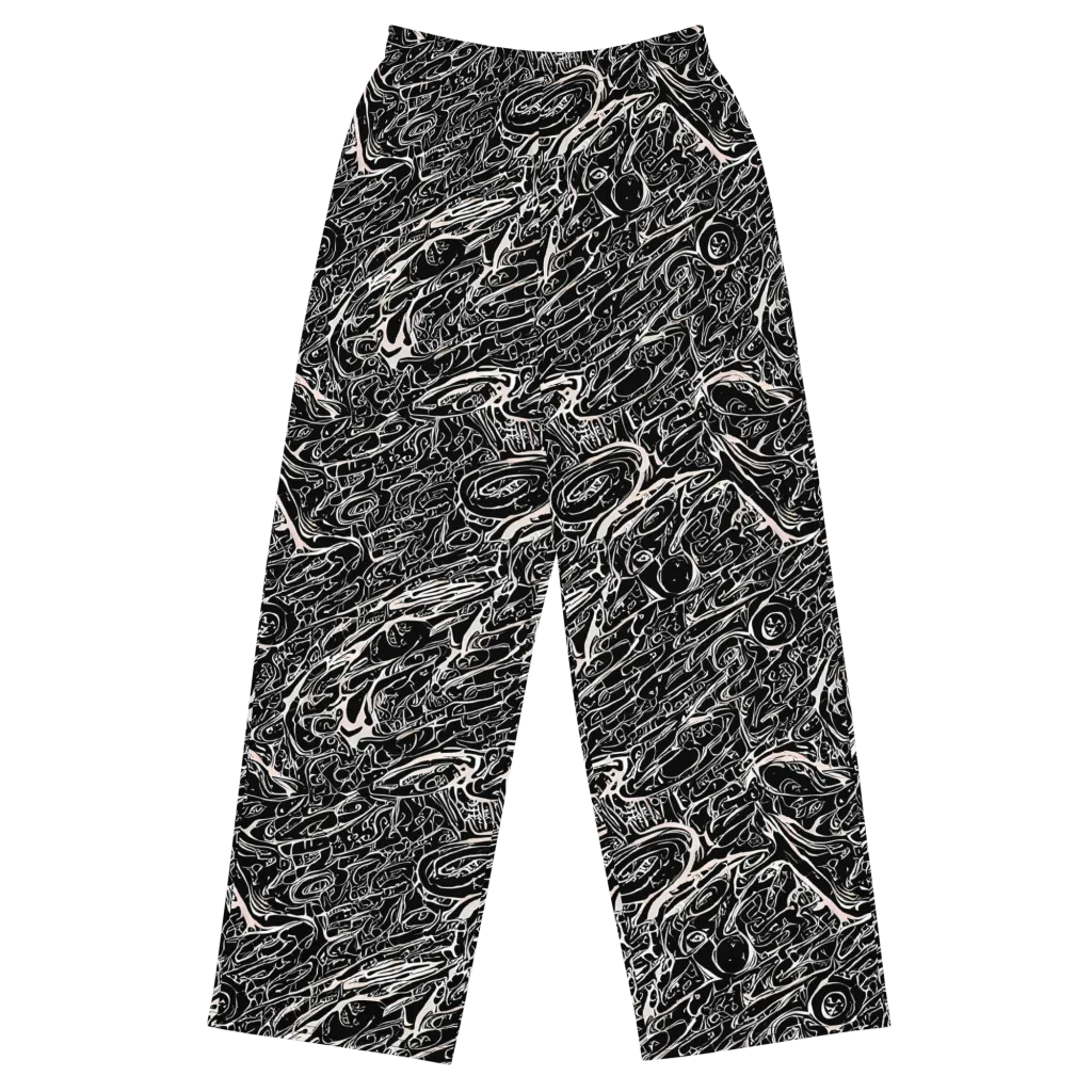 Ink Noir on Wide-Leg Pants — Front