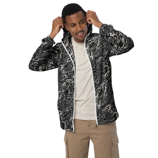 Ink Noir on a Men's Windbreaker