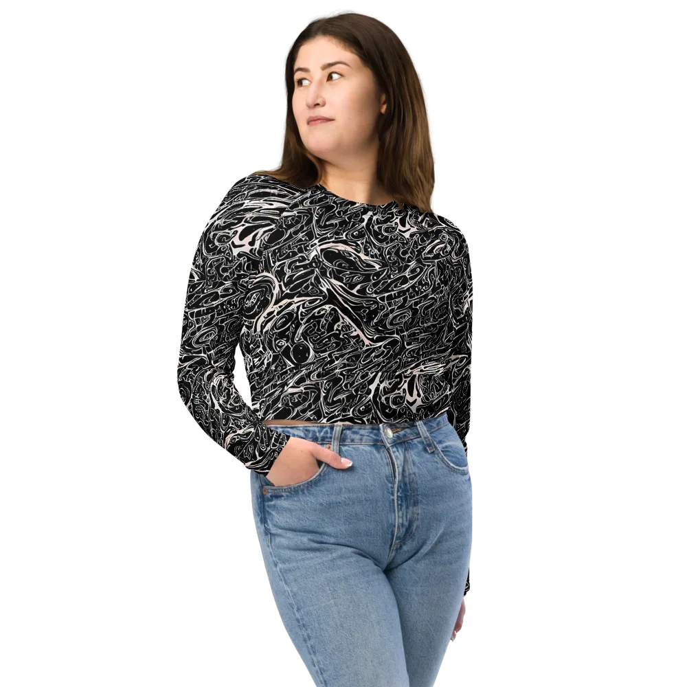 Ink Noir on Long Sleeve Crop Top — Front