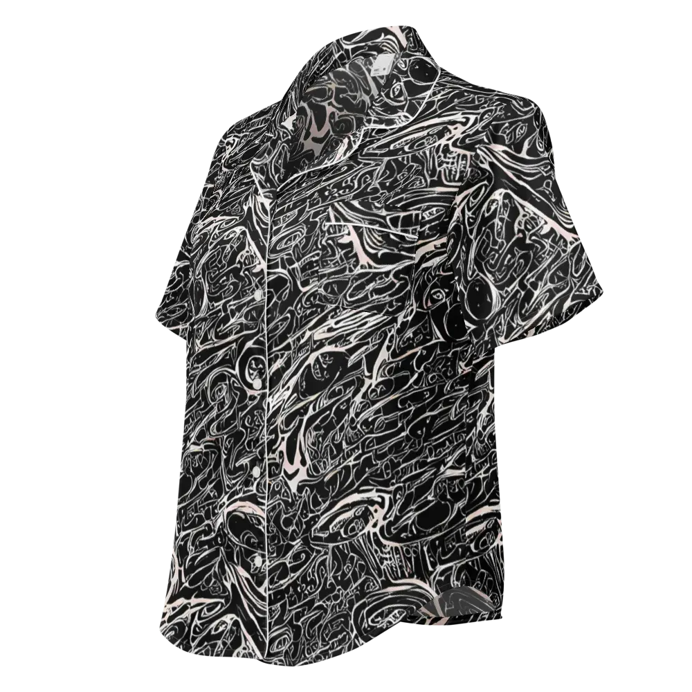Ink Noir on Women's Short Sleeve Pajama Top — Left Front