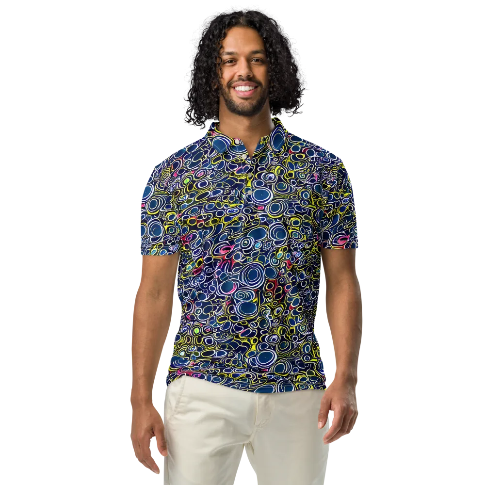 Lunar Loops on Men's Slim Fit Polo Shirt — Front