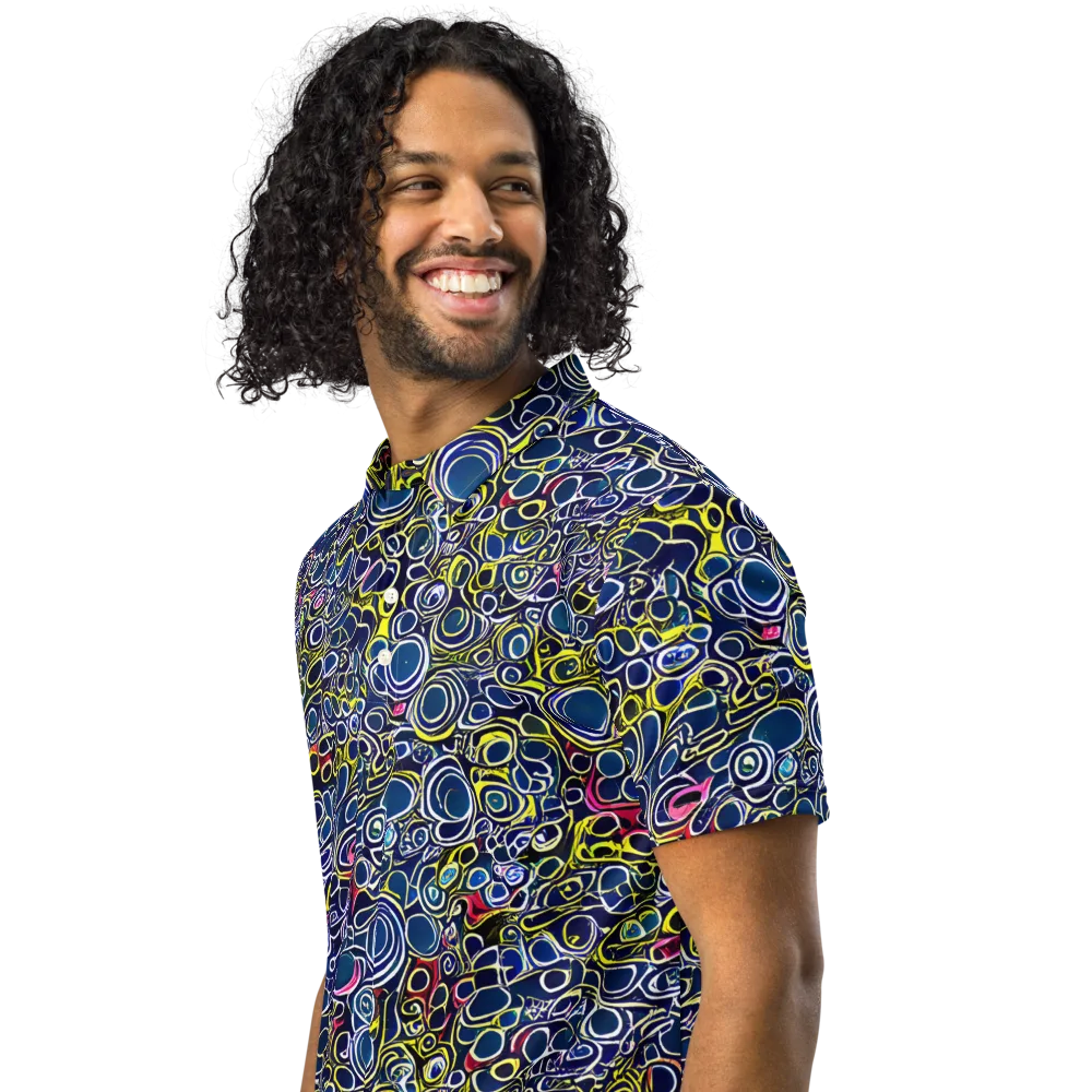 Lunar Loops on Men's Slim Fit Polo Shirt — Left Front