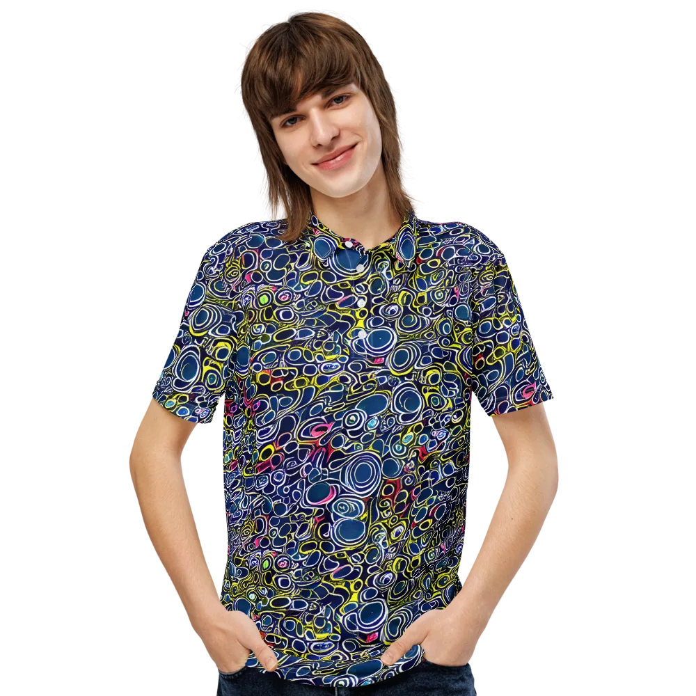 Lunar Loops on Men's Slim Fit Polo Shirt — Front