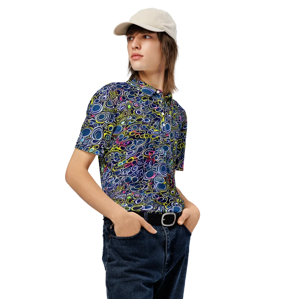 Lunar Loops on Men's Slim Fit Polo Shirt — Right Front