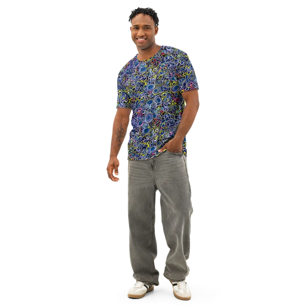 Lunar Loops on Men's Cotton Crew Neck T-Shirt — Front