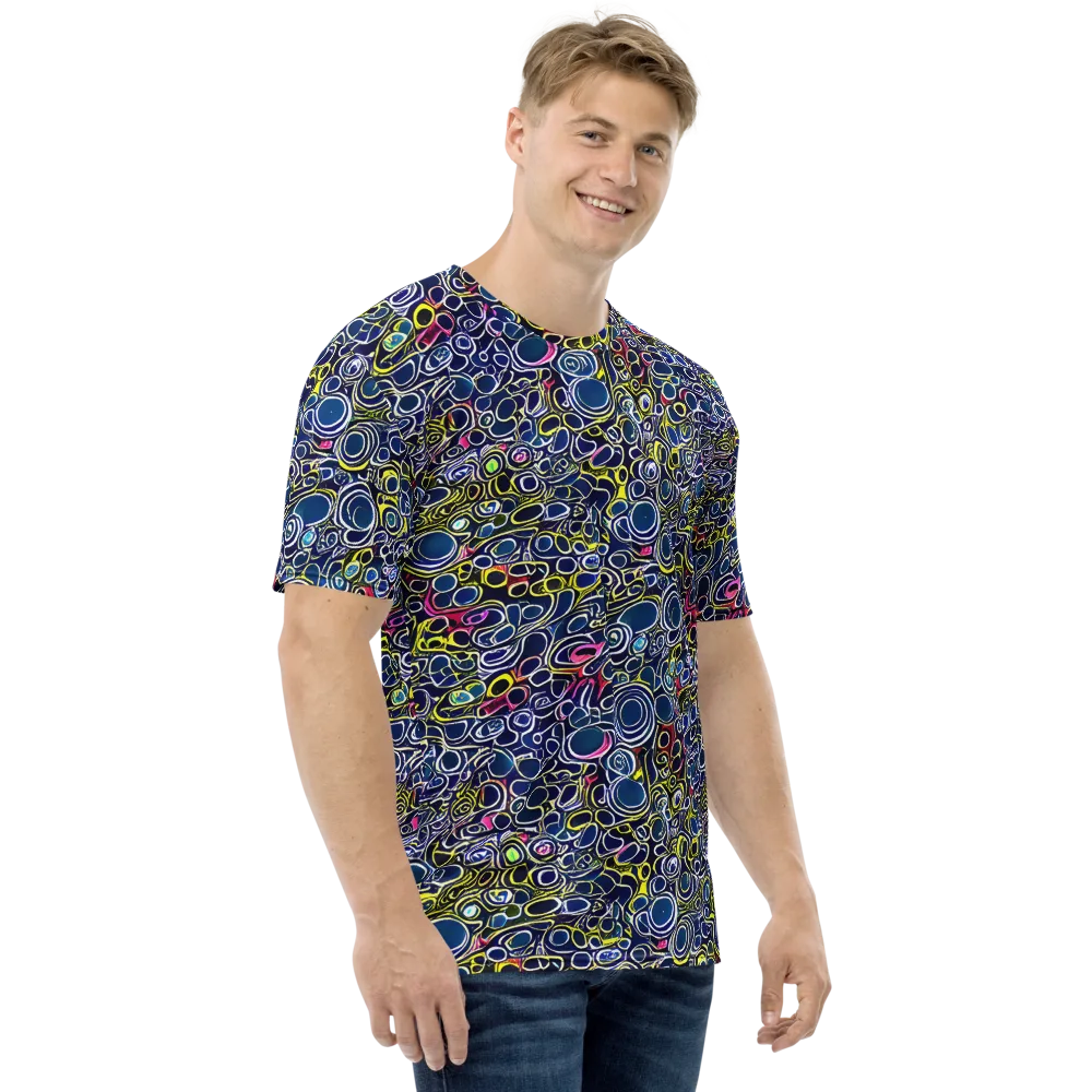 Lunar Loops on Men's Crew Neck T-Shirt — Right