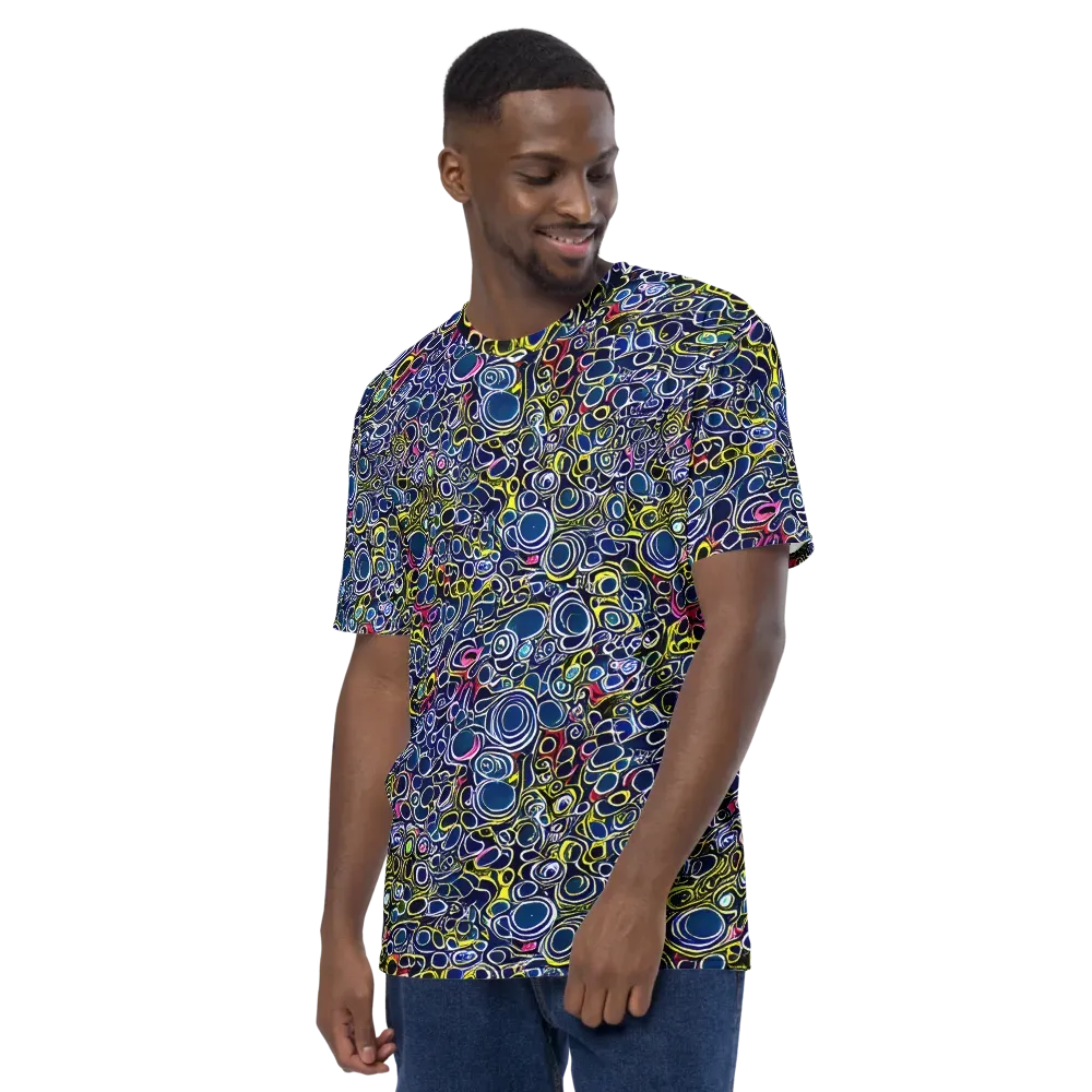 Lunar Loops on Men's Crew Neck T-Shirt — Left