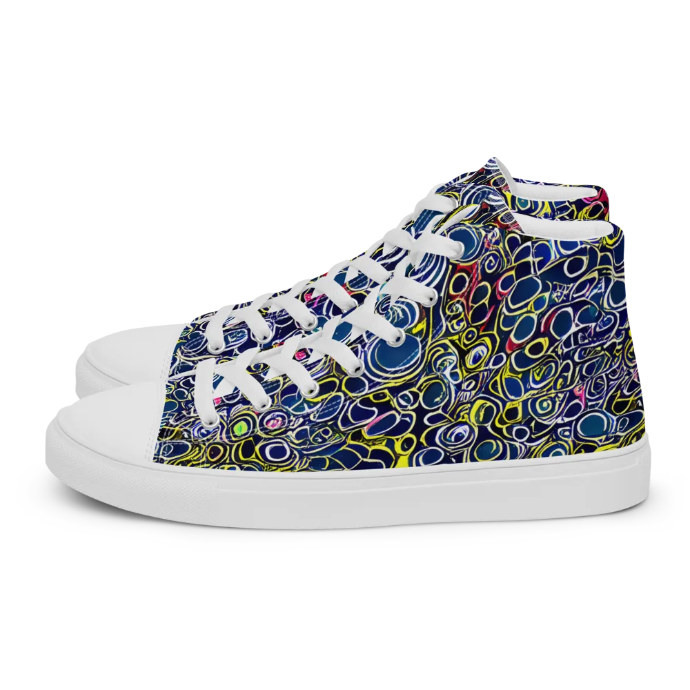 Lunar Loops on Men's High Top Canvas Shoes — Left