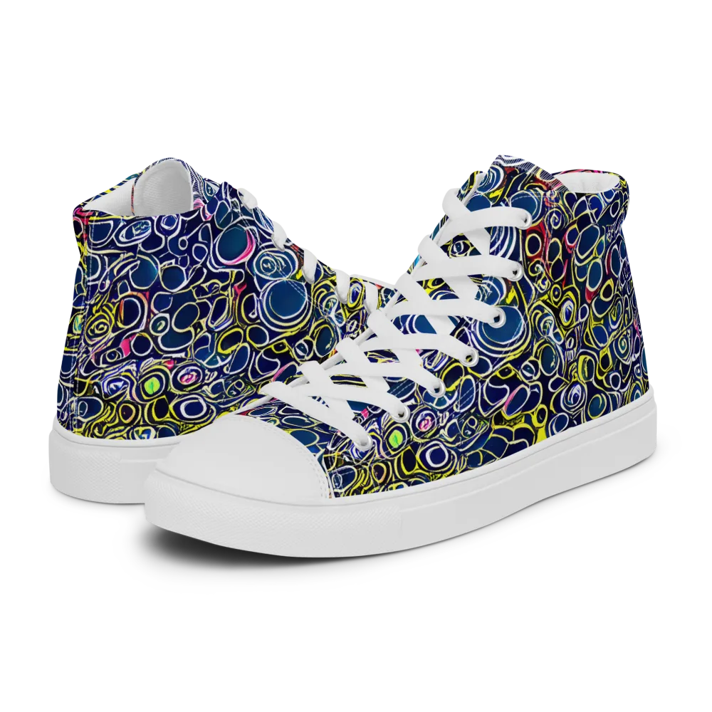 Lunar Loops on Men's High Top Canvas Shoes — Left