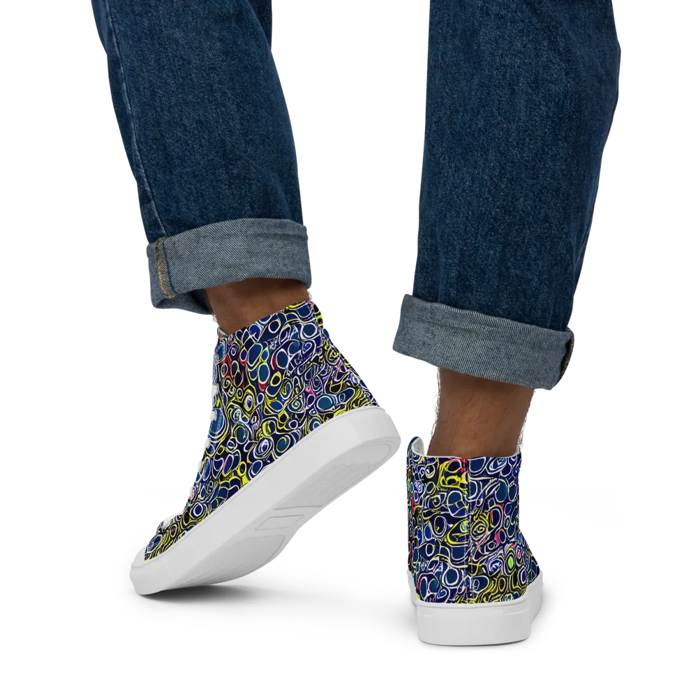 Lunar Loops on Men's High Top Canvas Shoes — Back