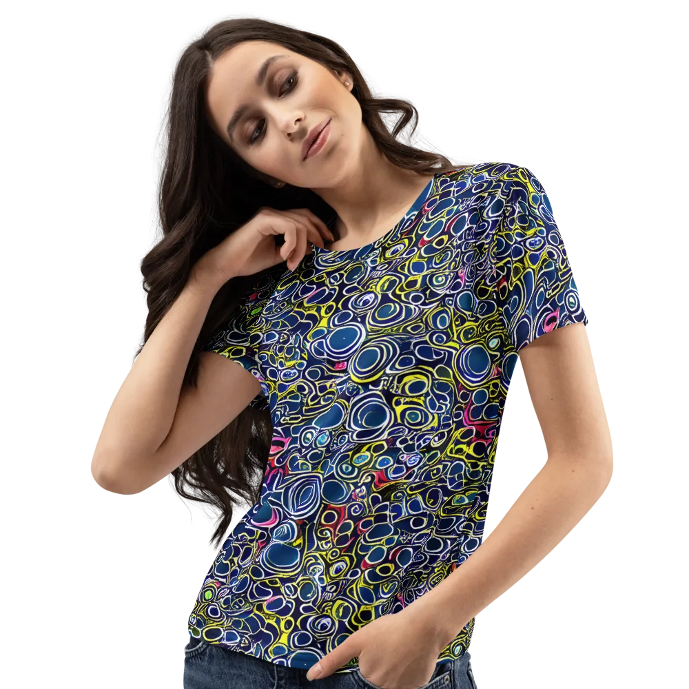 Lunar Loops on Women's Crew Neck T-Shirt — Left Front