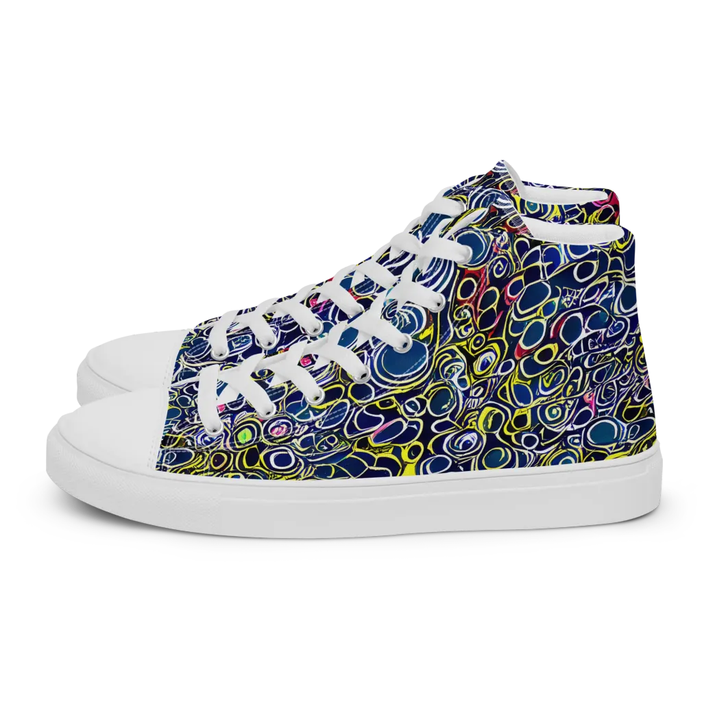 Lunar Loops on Women's High Top Canvas Shoes — Left