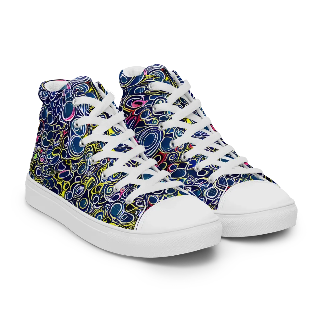 Lunar Loops on Women's High Top Canvas Shoes — Right Front
