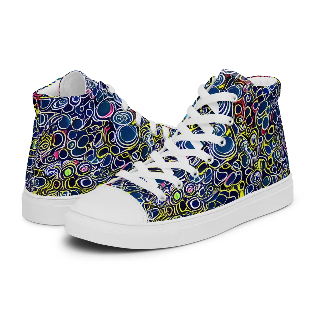 Lunar Loops on Women's High Top Canvas Shoes — Left