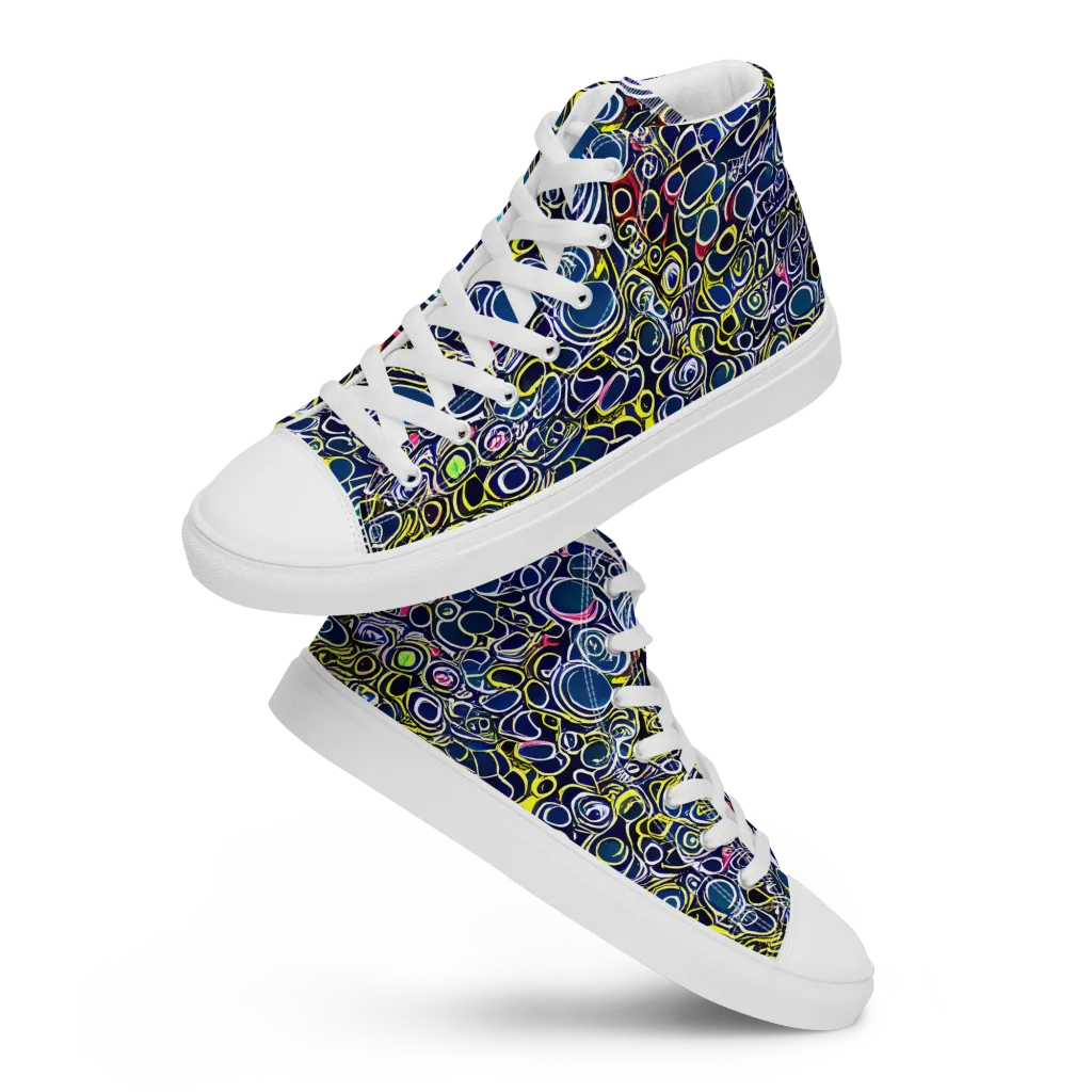 Lunar Loops on Women's High Top Canvas Shoes — Front