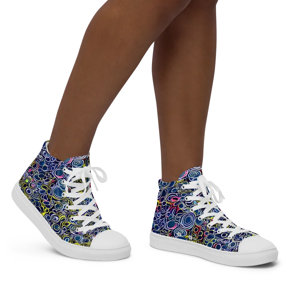 Lunar Loops on Women's High Top Canvas Shoes — Right