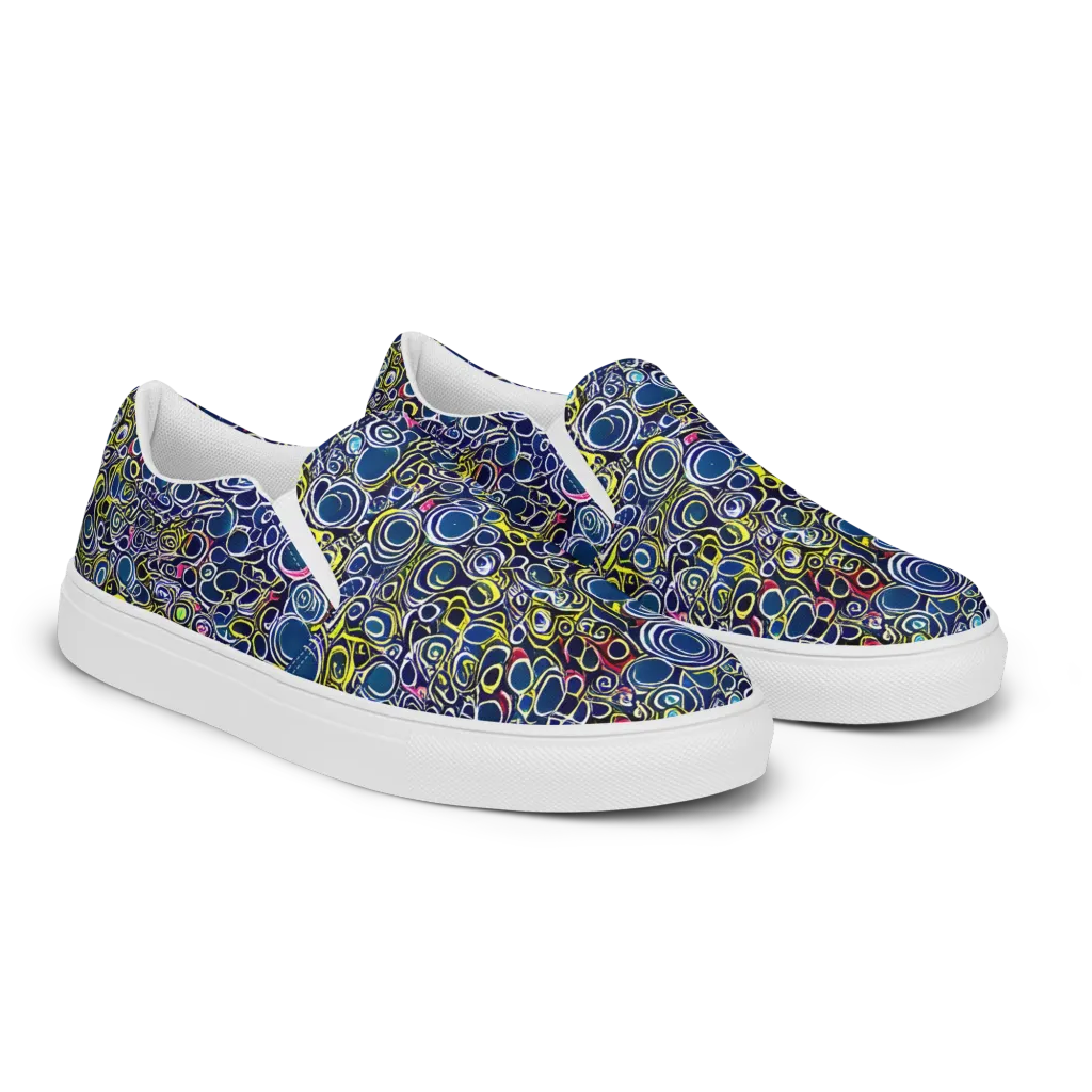 Lunar Loops on Women's Slip-On Canvas Shoes — Right Front