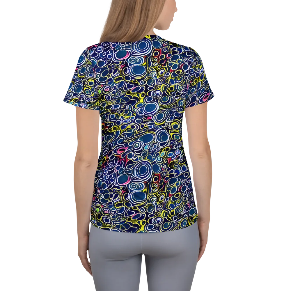 Lunar Loops on Women's Athletic T-Shirt — Back