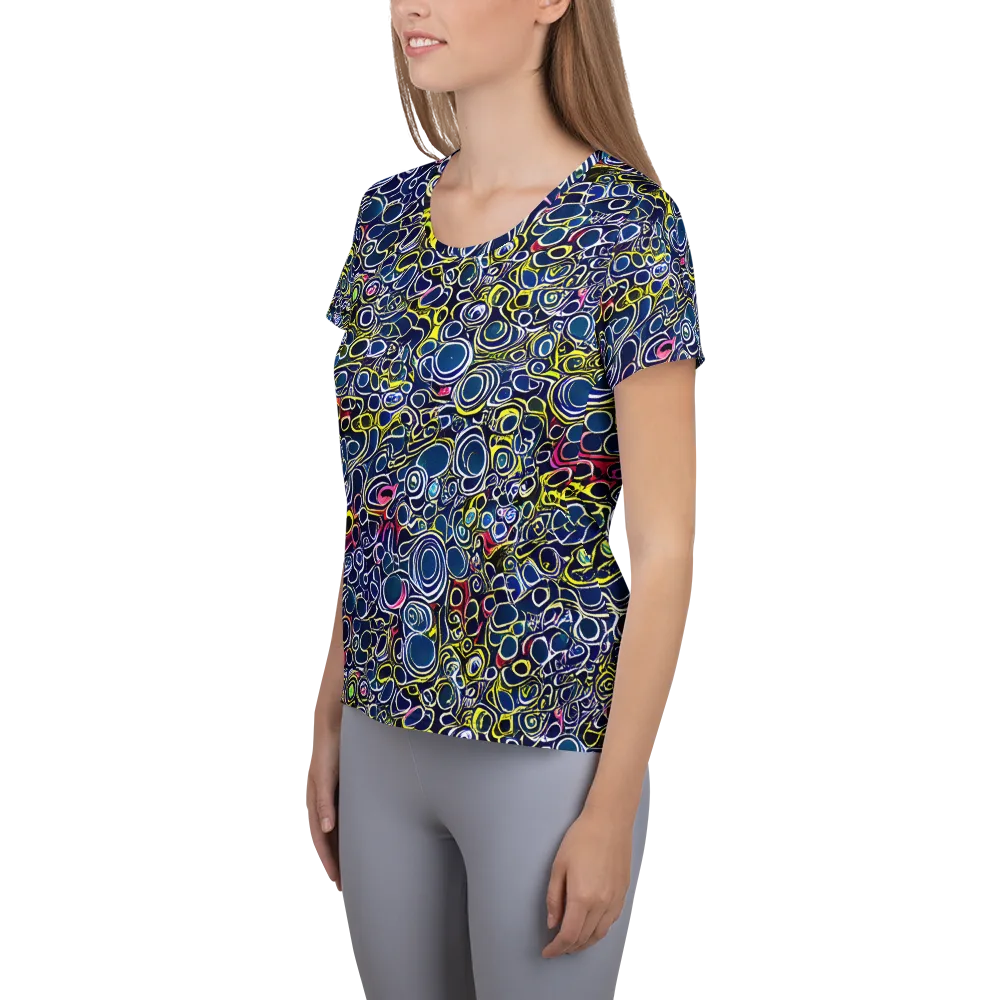 Lunar Loops on Women's Athletic T-Shirt — Left