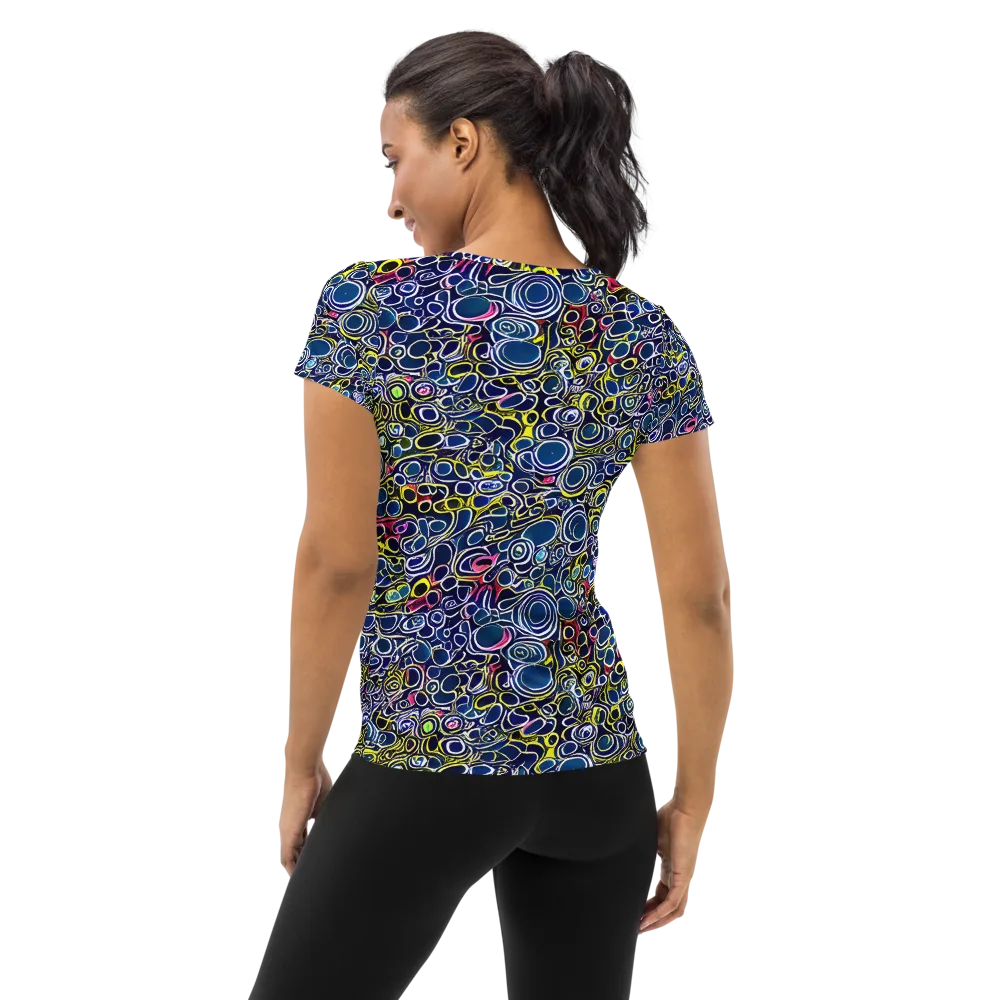 Lunar Loops on Women's Athletic T-Shirt — Back