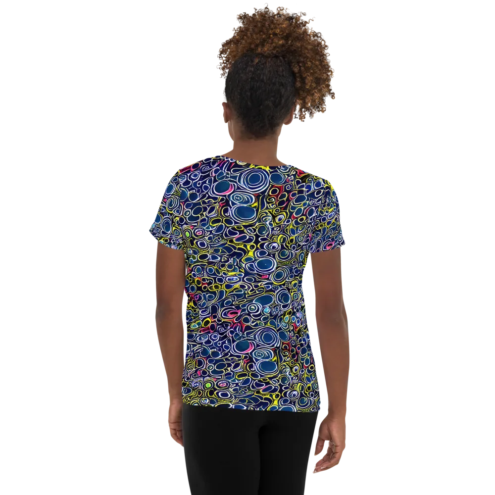 Lunar Loops on Women's Athletic T-Shirt — Back