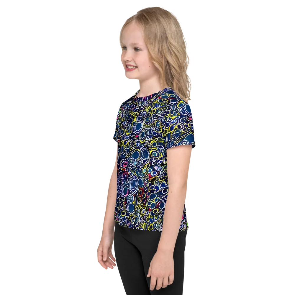 Lunar Loops on Kids Crew Neck T-Shirt — Left