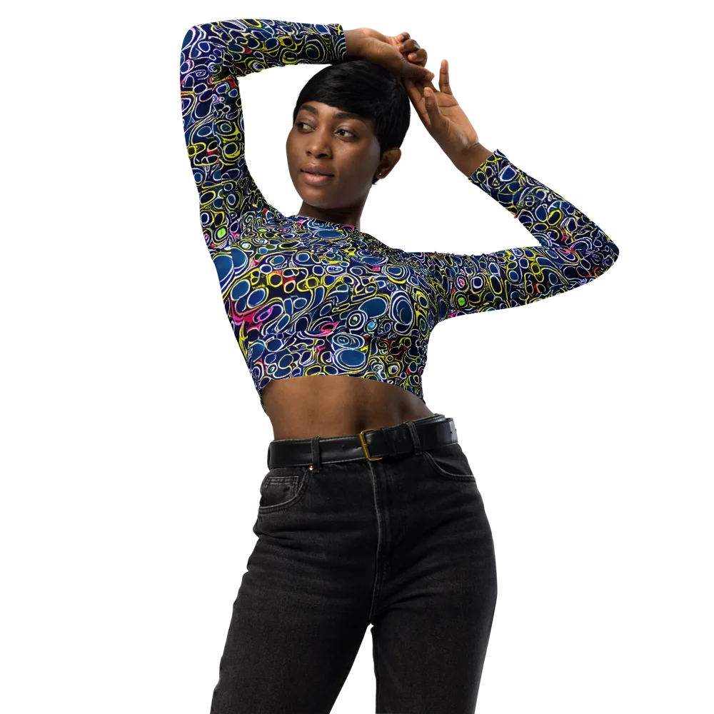 Lunar Loops on Long Sleeve Crop Top — Front