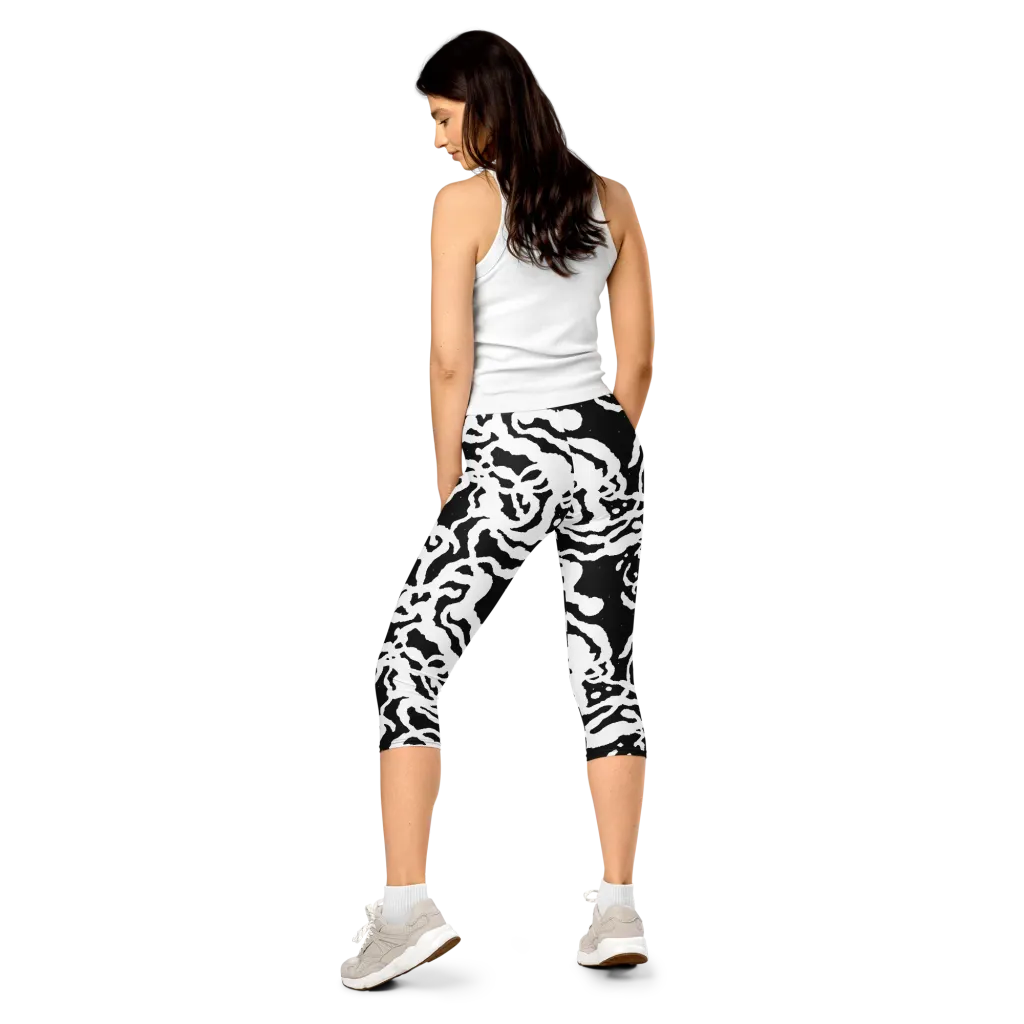Blackwater Rhythm on Capri Leggings — Back
