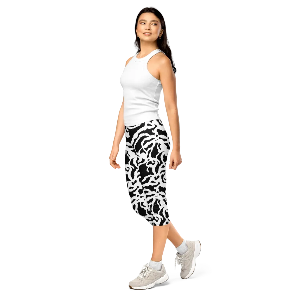 Blackwater Rhythm on Capri Leggings — Left Front