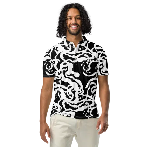 Blackwater Rhythm on a Men's Slim Fit Polo Shirt