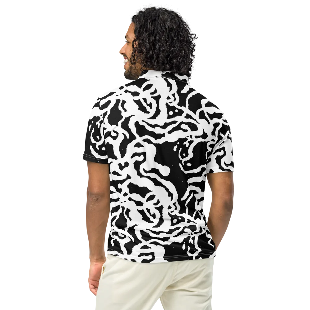Blackwater Rhythm on Men's Slim Fit Polo Shirt — Back