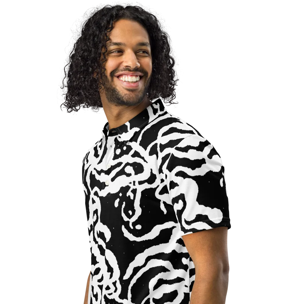 Blackwater Rhythm on Men's Slim Fit Polo Shirt — Left Front