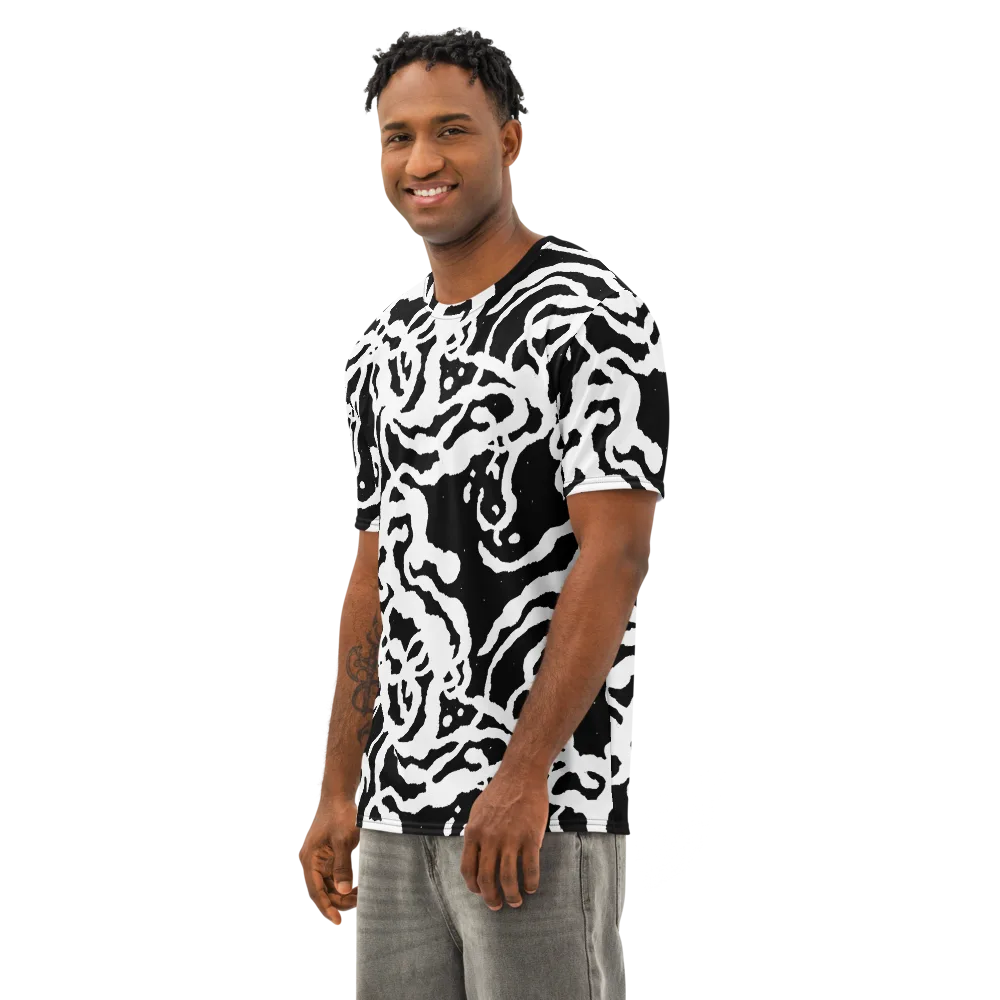 Blackwater Rhythm on Men's Cotton Crew Neck T-Shirt — Left Front