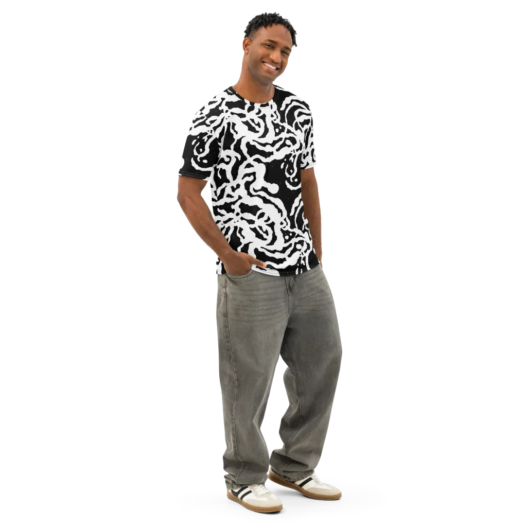 Blackwater Rhythm on Men's Cotton Crew Neck T-Shirt — Right Front