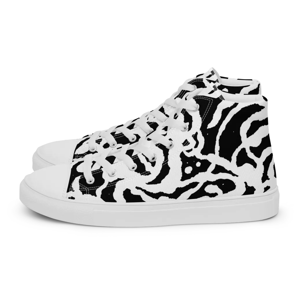 Blackwater Rhythm on Men's High Top Canvas Shoes — Left